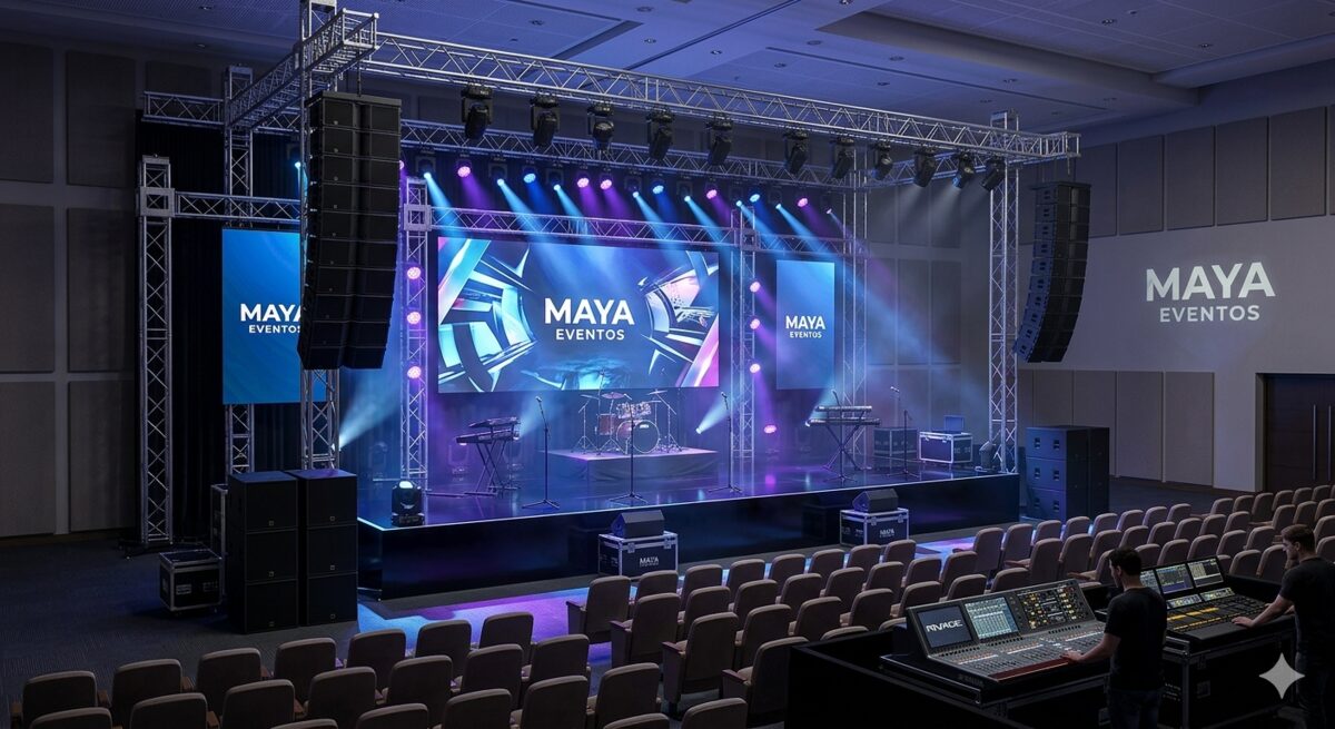 Sistema de sonido line array Maya Entertainment